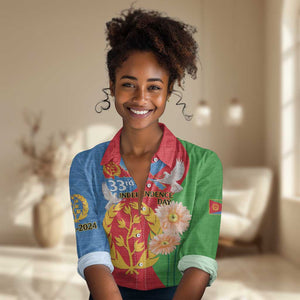 Eritrea Independence Day Women Casual Shirt Eritrean Olive Branches 33rd Anniversary LT14