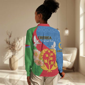 Eritrea Independence Day Women Casual Shirt Eritrean Olive Branches 33rd Anniversary LT14