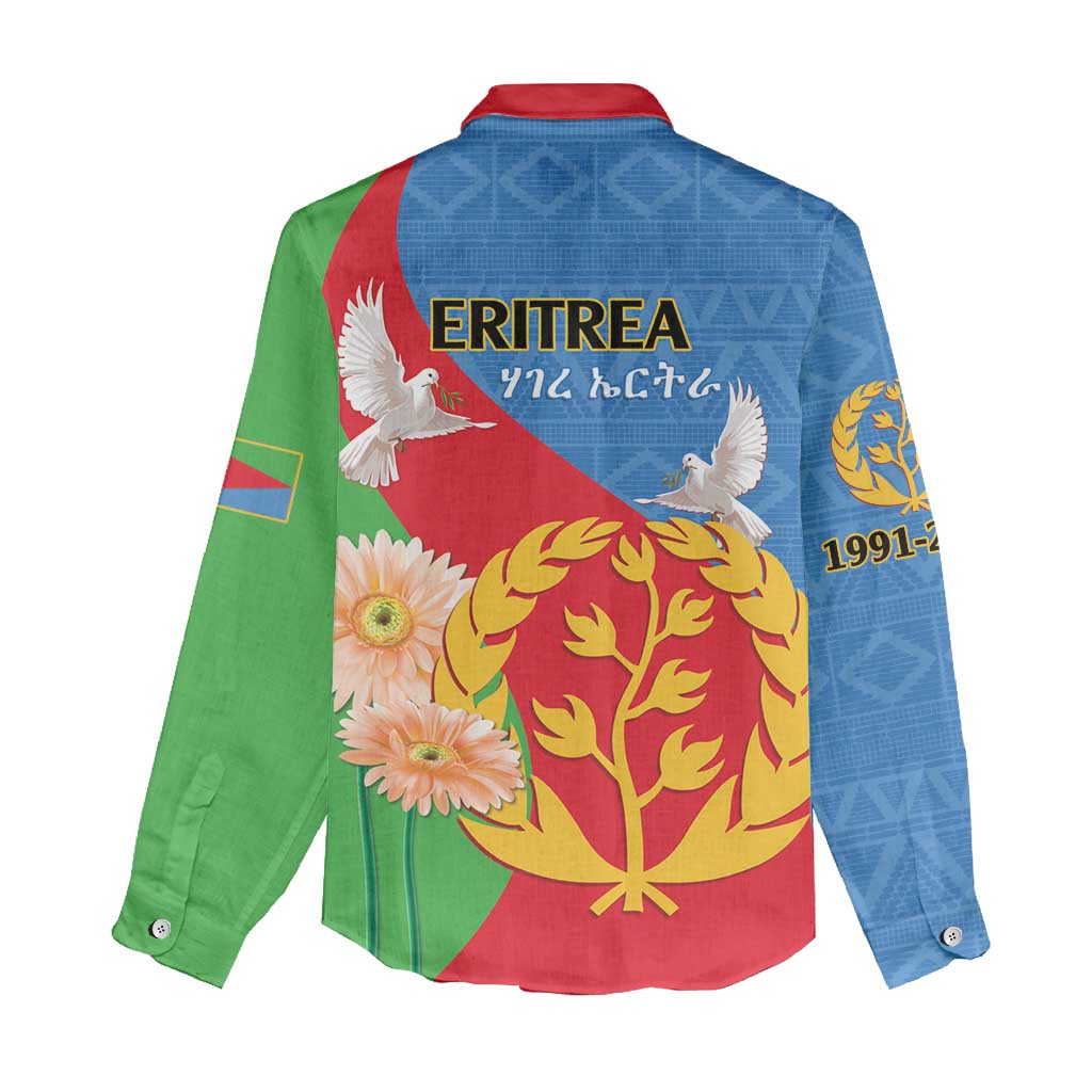 Eritrea Independence Day Women Casual Shirt Eritrean Olive Branches 33rd Anniversary LT14