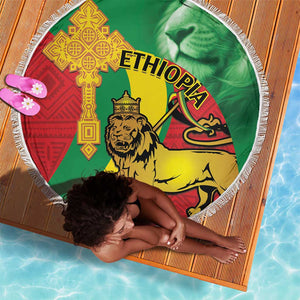 Ethiopia National Day Beach Blanket Ethiopia Lion of Judah African Pattern