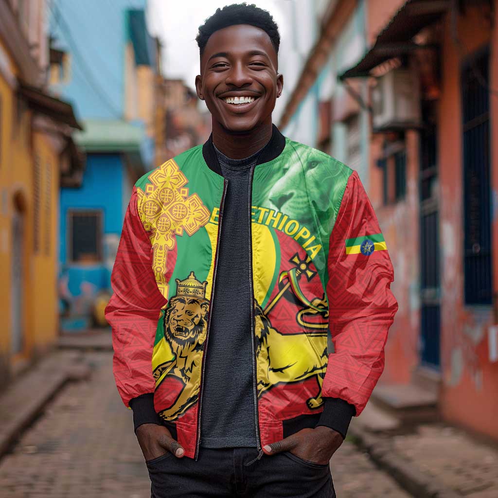 Ethiopia National Day Bomber Jacket Ethiopia Lion of Judah African Pattern