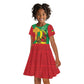 Ethiopia National Day Kid Short Sleeve Dress Ethiopia Lion of Judah African Pattern