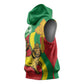 Ethiopia National Day Sleeveless Hoodie Ethiopia Lion of Judah African Pattern - African Pride