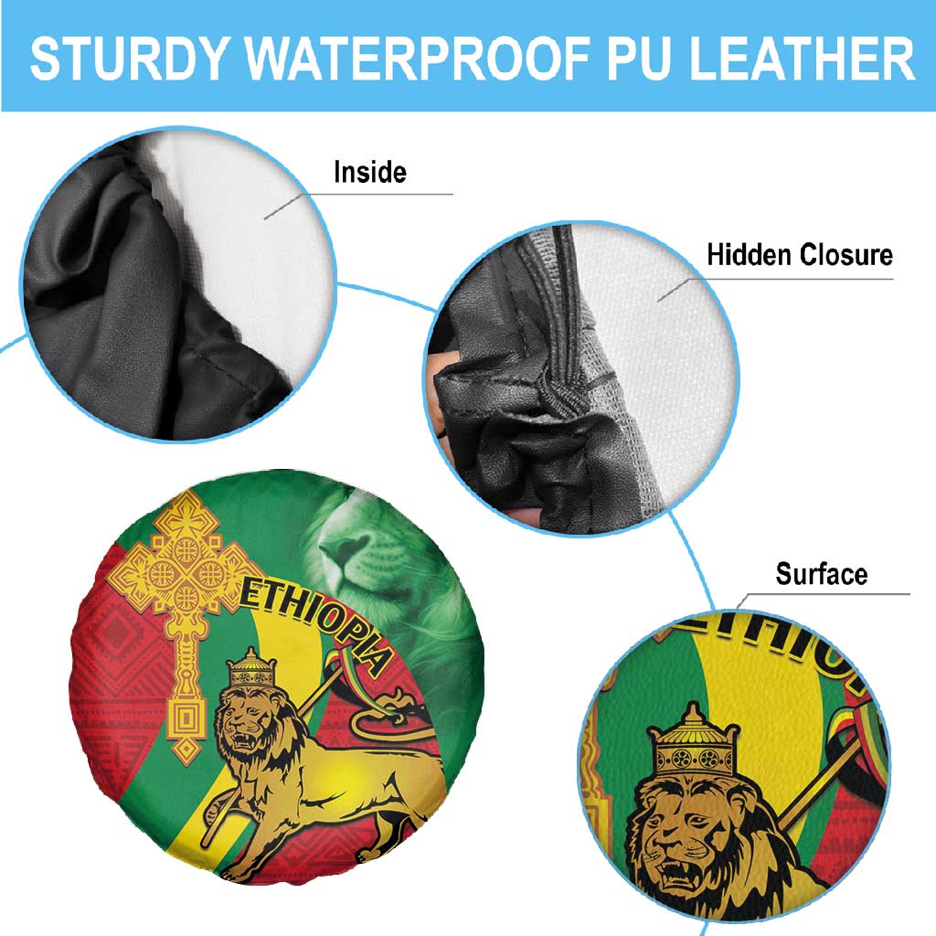Ethiopia National Day Spare Tire Cover Ethiopia Lion of Judah African Pattern