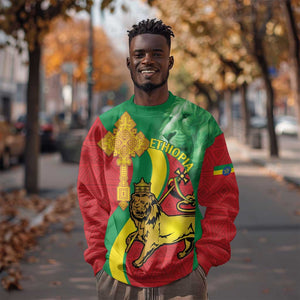 Ethiopia National Day Sweatshirt Ethiopia Lion of Judah African Pattern