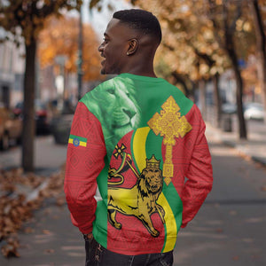 Ethiopia National Day Sweatshirt Ethiopia Lion of Judah African Pattern