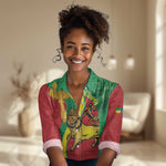 Ethiopia National Day Women Casual Shirt Ethiopia Lion of Judah African Pattern LT14