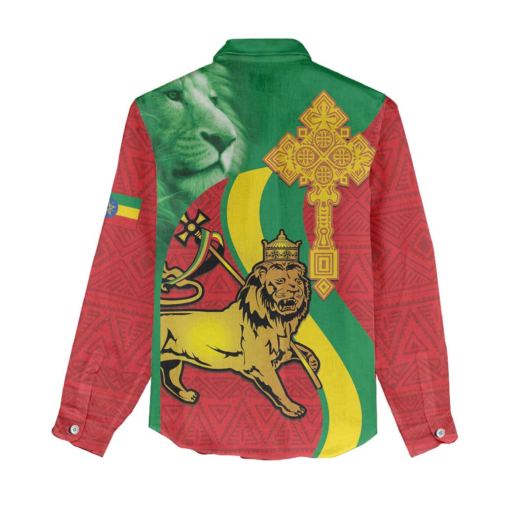 Ethiopia National Day Women Casual Shirt Ethiopia Lion of Judah African Pattern LT14