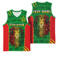 Personalised Ethiopia Basketball Jersey Men's Dreadlock Rasta Lion Headphones - African Pride
