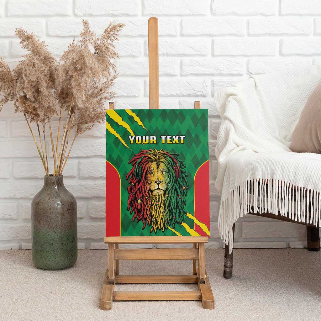 Personalised Ethiopia Canvas Wall Art Men's Dreadlock Rasta Lion Headphones