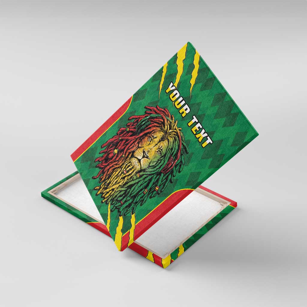 Personalised Ethiopia Canvas Wall Art Men's Dreadlock Rasta Lion Headphones