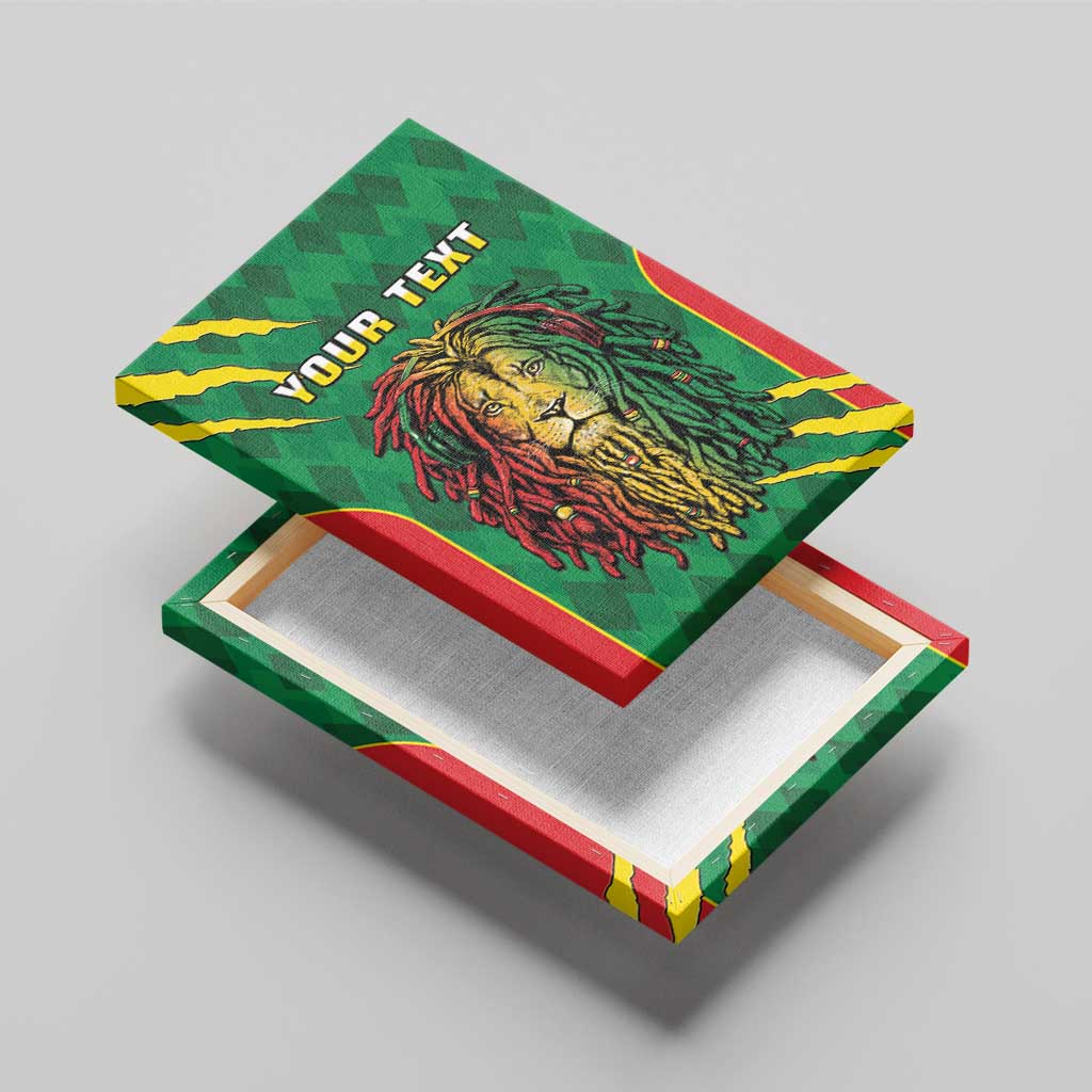Personalised Ethiopia Canvas Wall Art Men's Dreadlock Rasta Lion Headphones