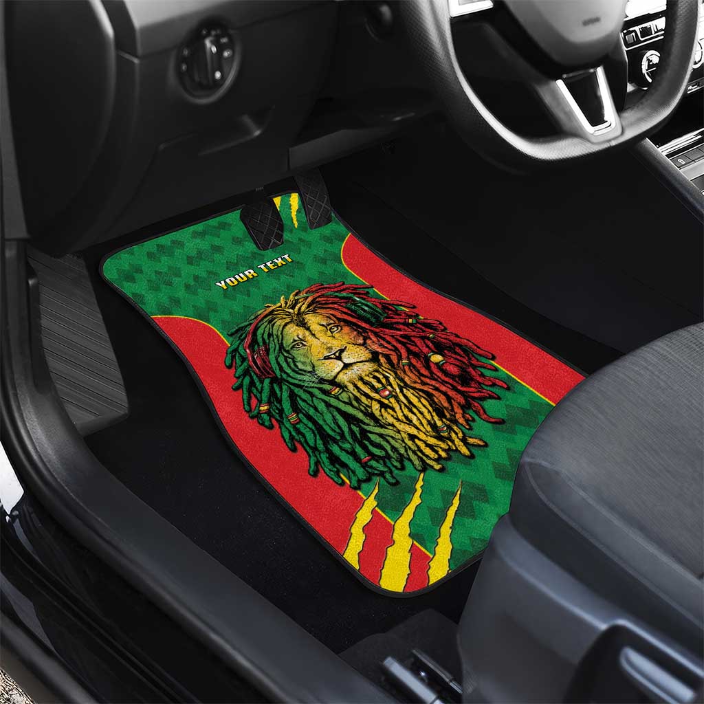 Personalised Ethiopia Car Mats Men's Dreadlock Rasta Lion Headphones