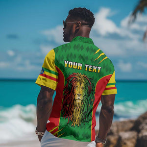 Personalised Ethiopia Hawaiian Shirt Men's Dreadlock Rasta Lion Headphones