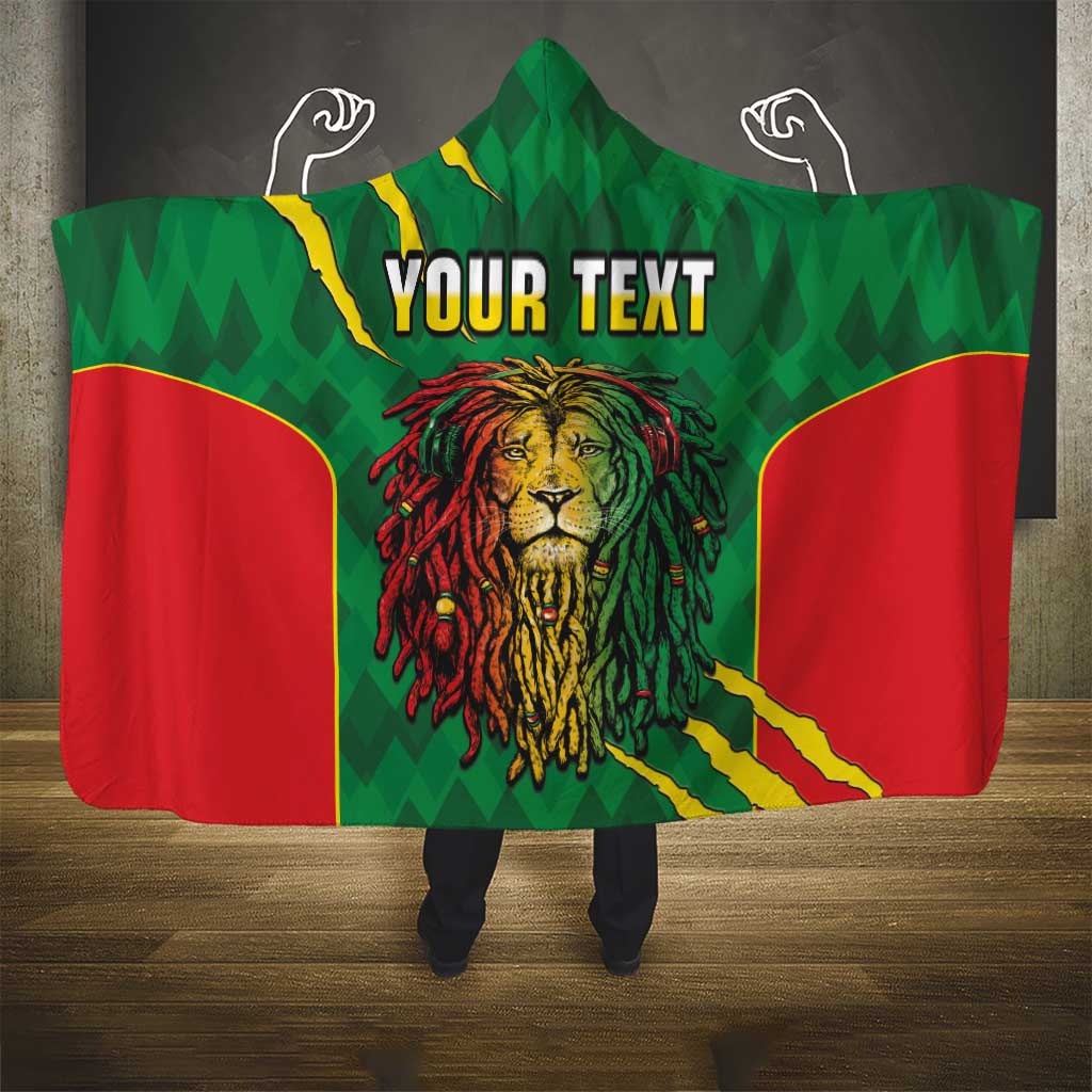Personalised Ethiopia Hooded Blanket Men's Dreadlock Rasta Lion Headphones