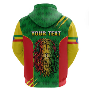 Personalised Ethiopia Hoodie Men's Dreadlock Rasta Lion Headphones