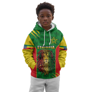 Personalised Ethiopia Kid Hoodie Men's Dreadlock Rasta Lion Headphones