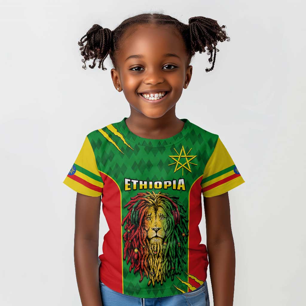 Personalised Ethiopia Kid T shirt Men's Dreadlock Rasta Lion Headphones