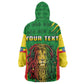 Personalised Ethiopia KId Wearable Blanket Hoodie Men's Dreadlock Rasta Lion Headphones