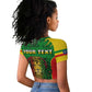 Personalised Ethiopia Raglan Cropped T shirt Men's Dreadlock Rasta Lion Headphones