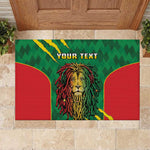 Personalised Ethiopia Rubber Doormat Men's Dreadlock Rasta Lion Headphones