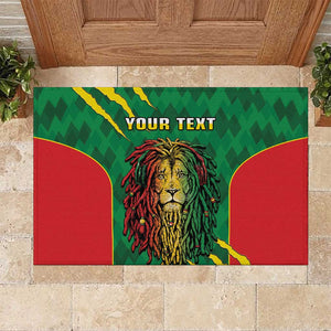 Personalised Ethiopia Rubber Doormat Men's Dreadlock Rasta Lion Headphones