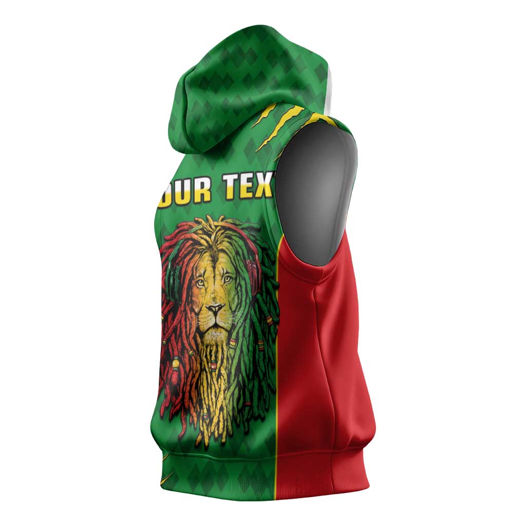 Personalised Ethiopia Sleeveless Hoodie Men's Dreadlock Rasta Lion Headphones - African Pride