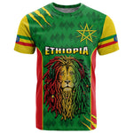 Personalised Ethiopia T shirt Men's Dreadlock Rasta Lion Headphones