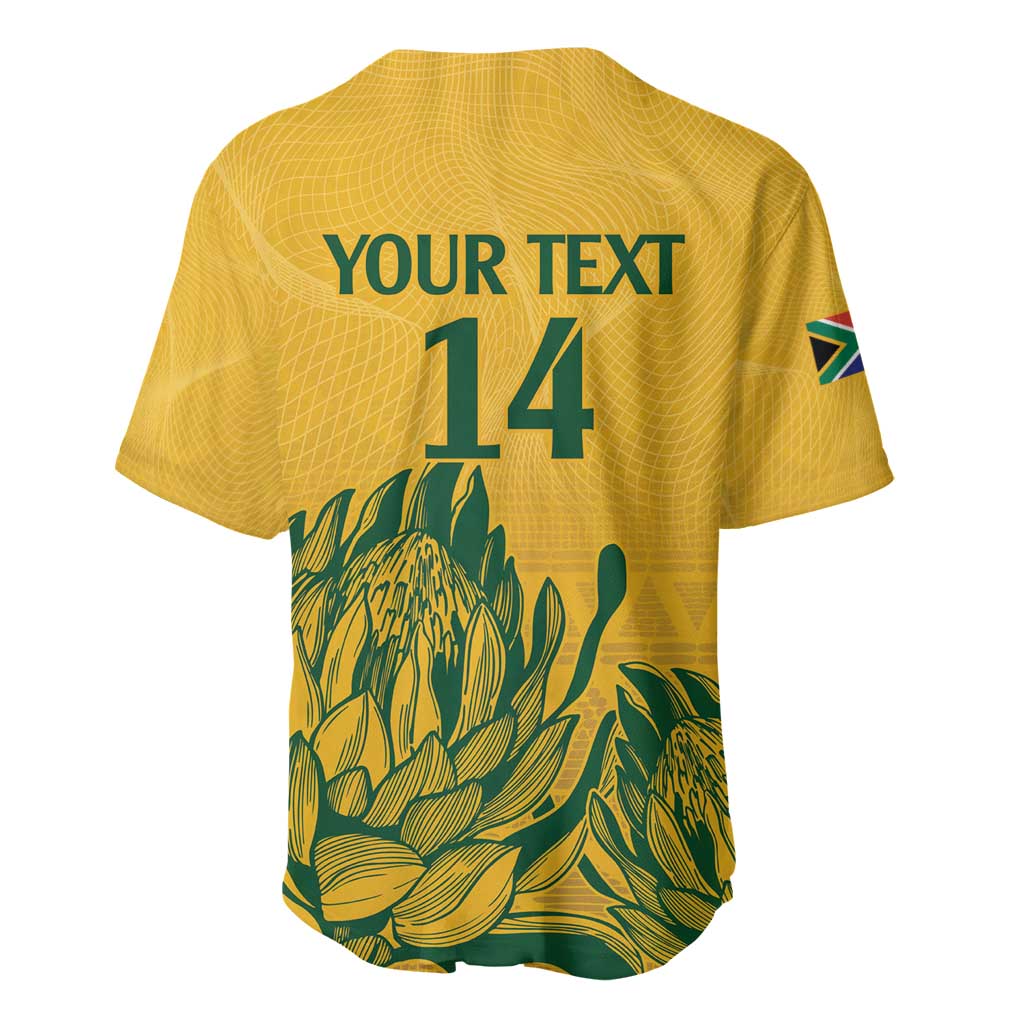 Custom South Africa Cricket Baseball Jersey 2024 African Pattern Go Proteas