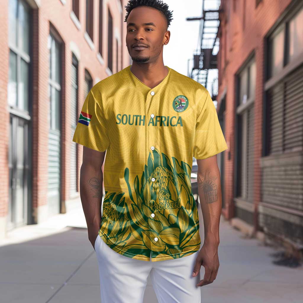 Custom South Africa Cricket Baseball Jersey 2024 African Pattern Go Proteas