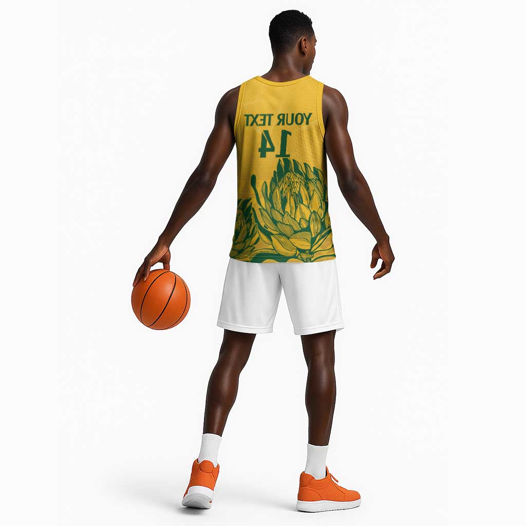 Custom South Africa Cricket Basketball Jersey 2024 African Pattern Go Proteas - African Pride