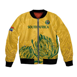 Custom South Africa Cricket Bomber Jacket 2024 African Pattern Go Proteas