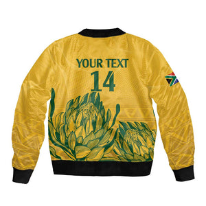 Custom South Africa Cricket Bomber Jacket 2024 African Pattern Go Proteas
