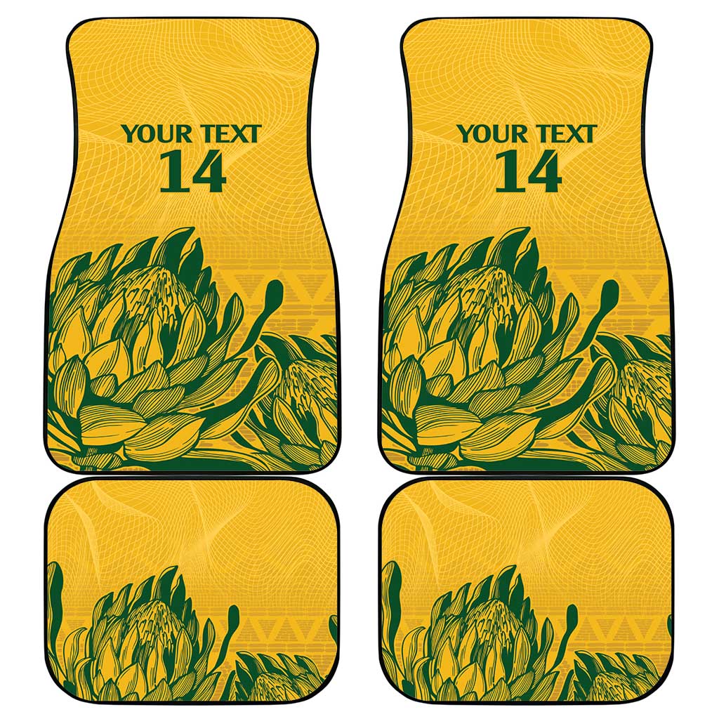 Custom South Africa Cricket Car Mats 2024 African Pattern Go Proteas