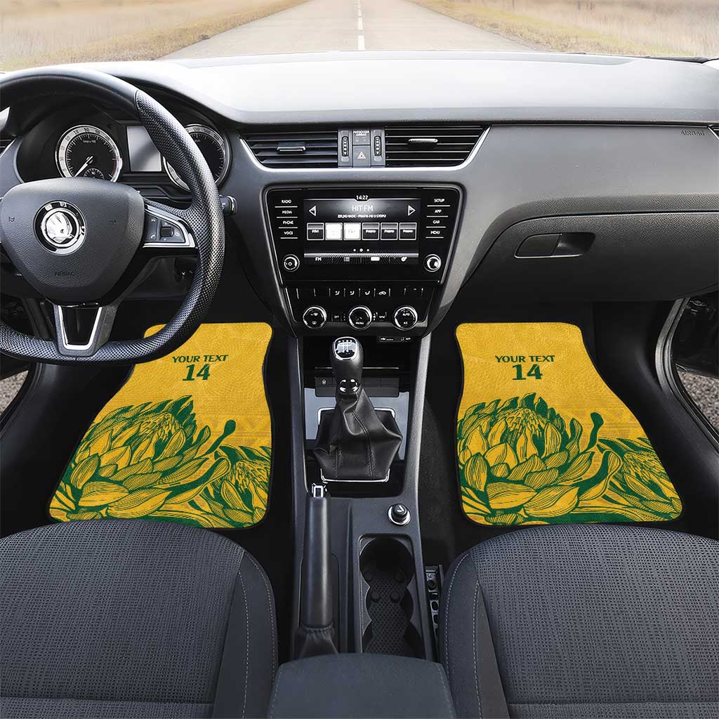 Custom South Africa Cricket Car Mats 2024 African Pattern Go Proteas
