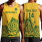 Custom South Africa Cricket Men Tank Top 2024 African Pattern Go Proteas