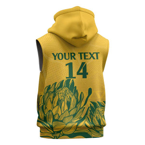 Custom South Africa Cricket Sleeveless Hoodie 2024 African Pattern Go Proteas - African Pride