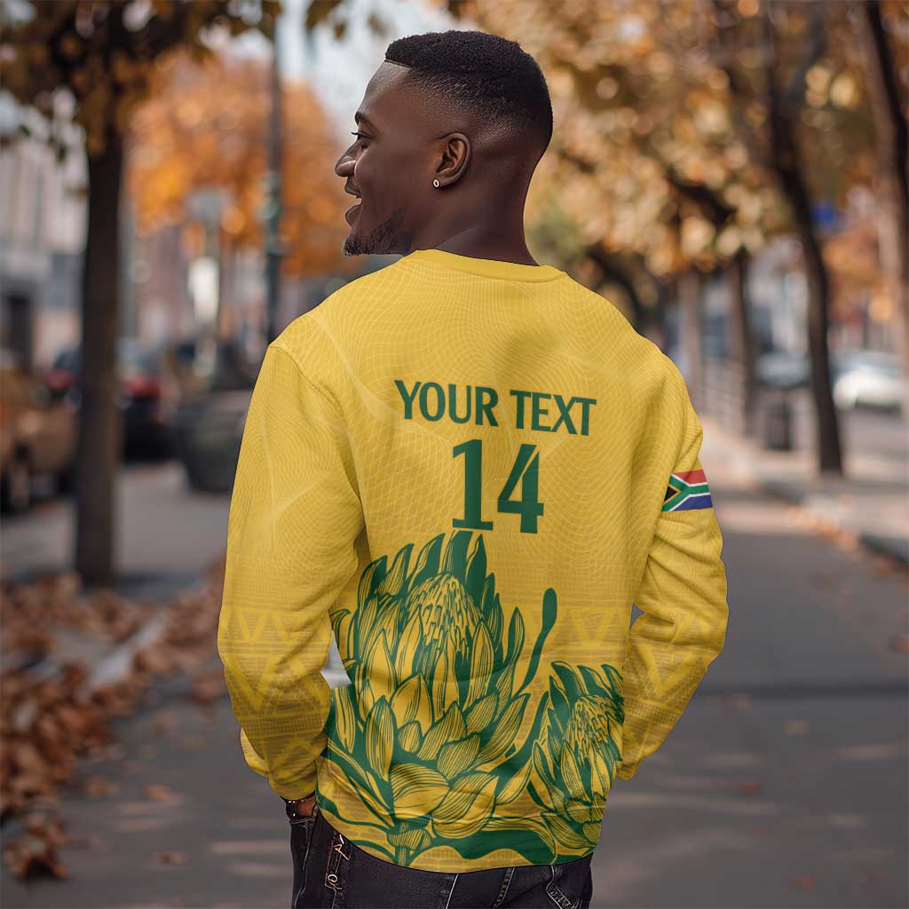 Custom South Africa Cricket Sweatshirt 2024 African Pattern Go Proteas