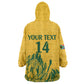 Custom South Africa Cricket Wearable Blanket Hoodie 2024 African Pattern Go Proteas