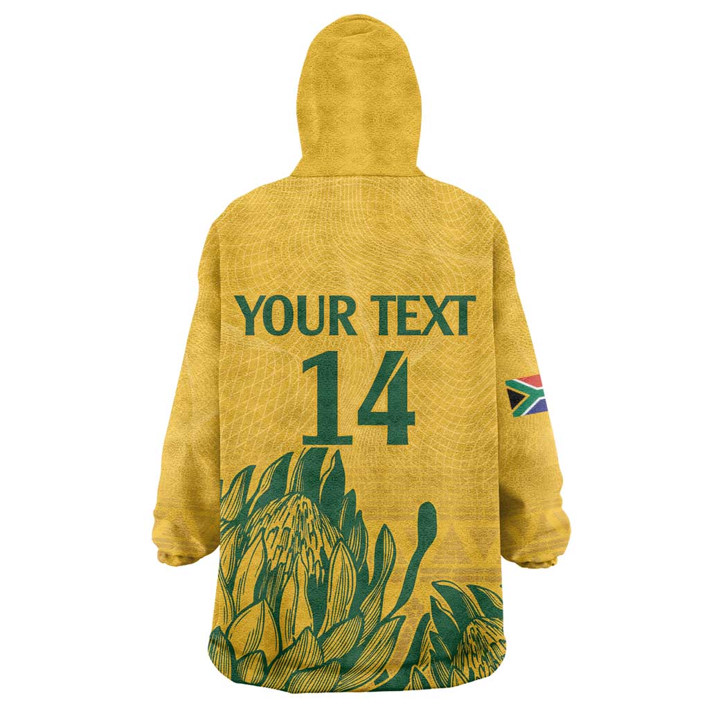 Custom South Africa Cricket Wearable Blanket Hoodie 2024 African Pattern Go Proteas
