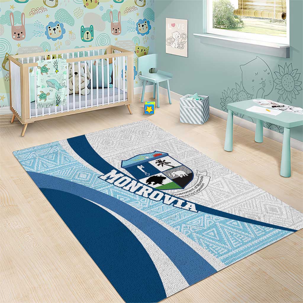 Afro Liberia Monrovia Capital Area Rug African Pattern Curves Style