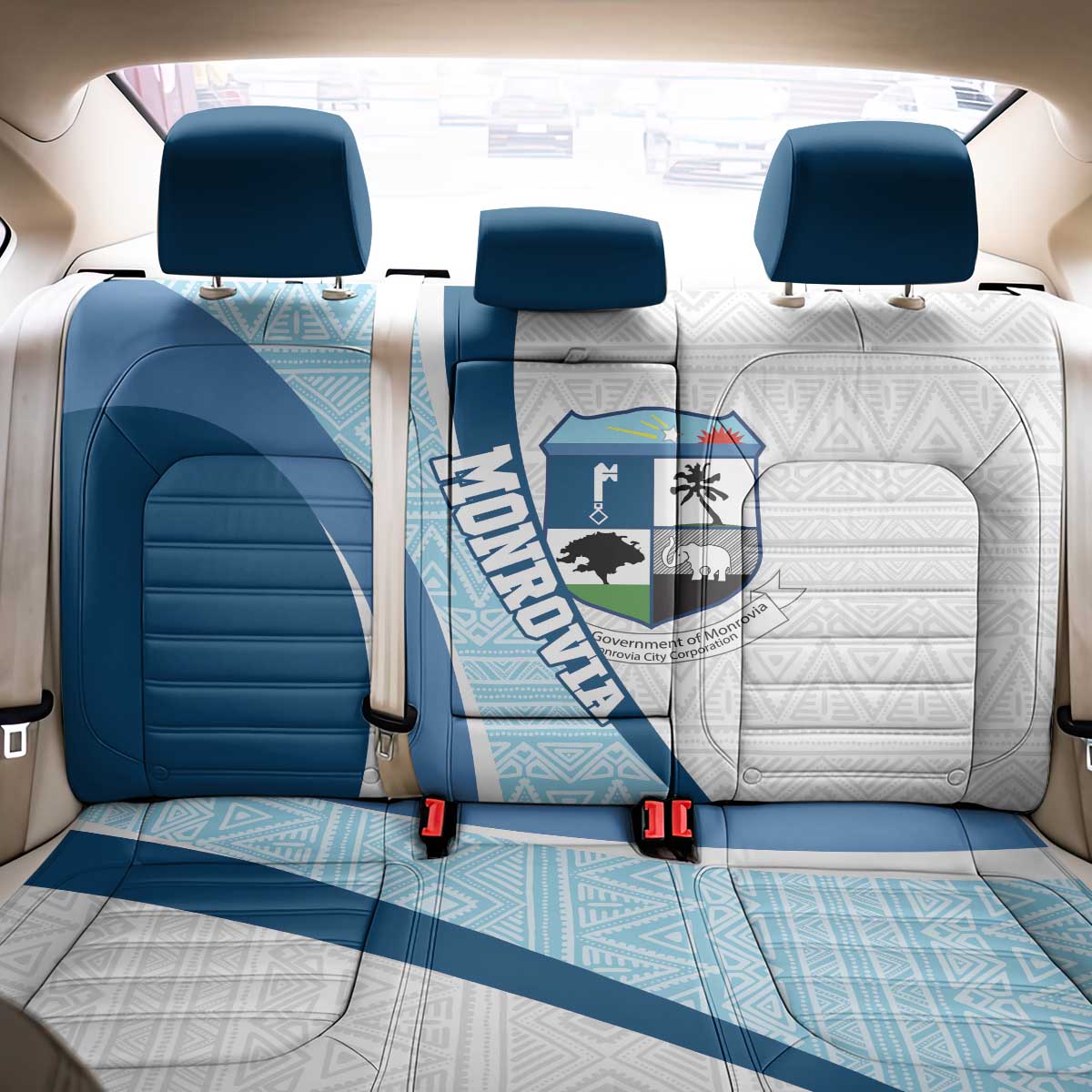 Afro Liberia Monrovia Capital Back Car Seat Cover African Pattern Curves Style