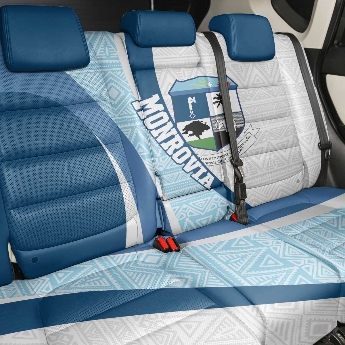Afro Liberia Monrovia Capital Back Car Seat Cover African Pattern Curves Style