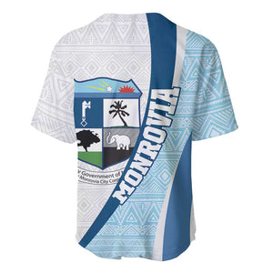 Afro Liberia Monrovia Capital Baseball Jersey African Pattern Curves Style