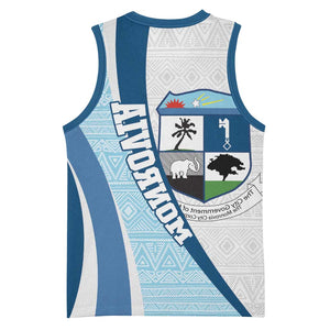 Afro Liberia Monrovia Capital Basketball Jersey African Pattern Curves Style - African Pride