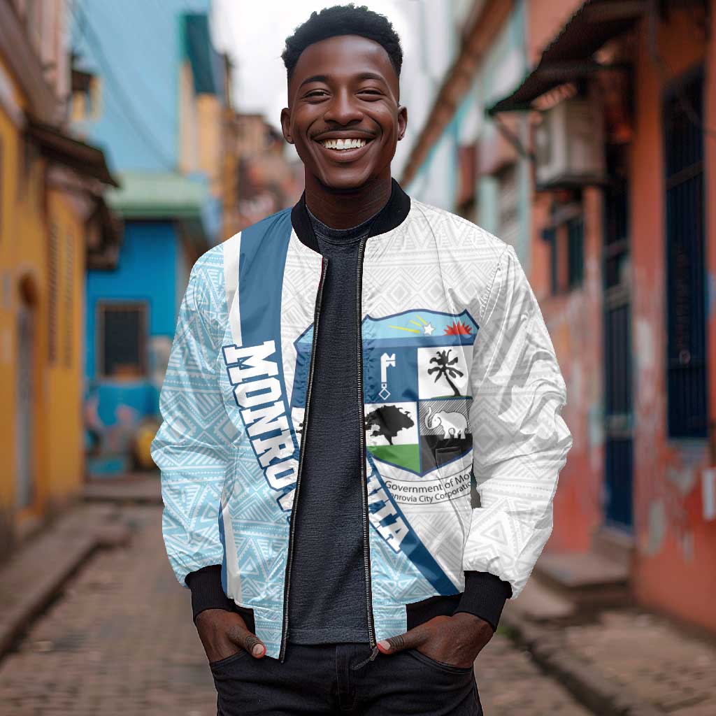 Afro Liberia Monrovia Capital Bomber Jacket African Pattern Curves Style