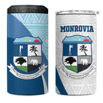 Afro Liberia Monrovia Capital 4 in 1 Can Cooler Tumbler African Pattern Curves Style
