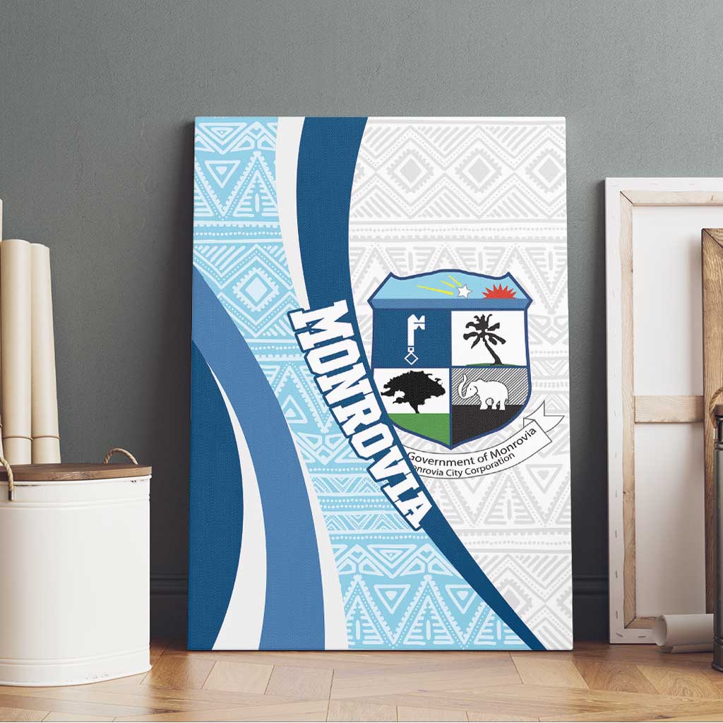 Afro Liberia Monrovia Capital Canvas Wall Art African Pattern Curves Style