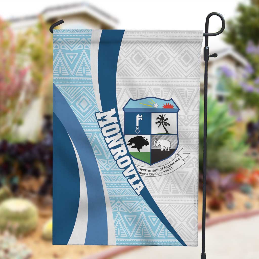 Afro Liberia Monrovia Capital Garden Flag African Pattern Curves Style
