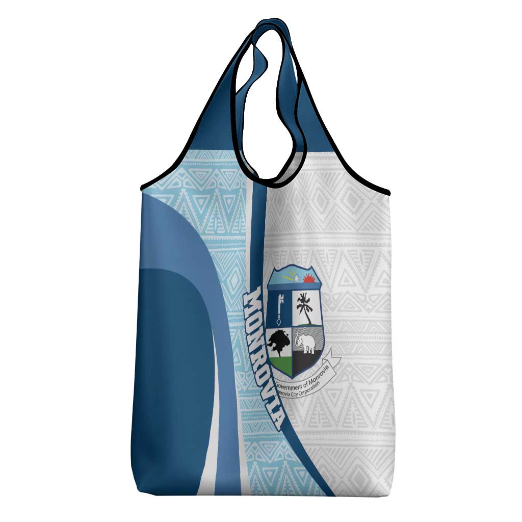 Afro Liberia Monrovia Capital Grocery Bag African Pattern Curves Style